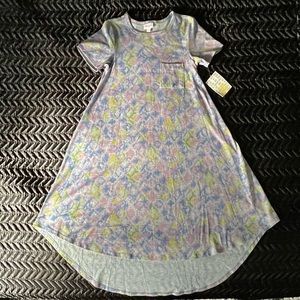 NWT LuLaRoe Carly Dress, Size XXS, Comfortable, High-Low Hem, A-Line Fit